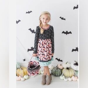NWT Matilda Jane Heart To Heart Halloween Fun Mixed Print Dress Size 10